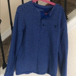 EEUC- Boys polo long sleeve Henley- size 10/12